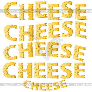 Cheese letters - vector image