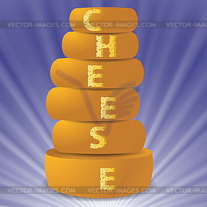 Set of cheeses - vector image