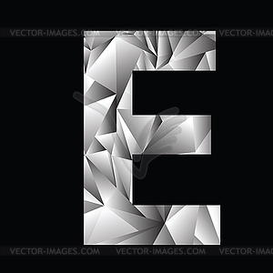 Crystal letter E - vector image