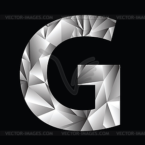 Crystal letter G - vector clipart