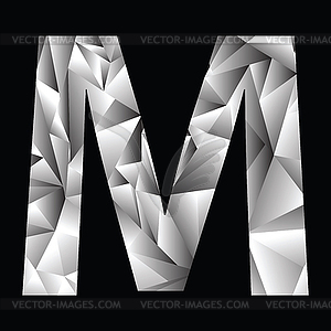 Crystal letter M - vector clipart