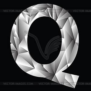 Crystal letter Q - vector clipart