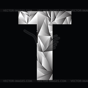 Crystal letter T - vector clipart