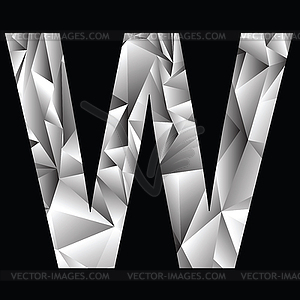 Crystal letter W - vector clipart