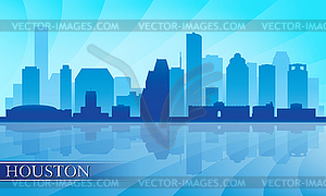 Houston city skyline silhouette background - vector clip art