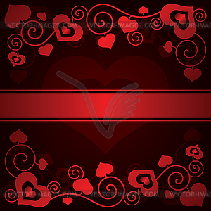 Valentine`s day background with hearts - vector clipart / vector image