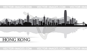 Hong Kong city skyline silhouette background - vector clipart