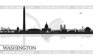 Washington city skyline silhouette background - vector image