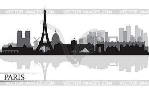 Paris city skyline silhouette background - vector clip art