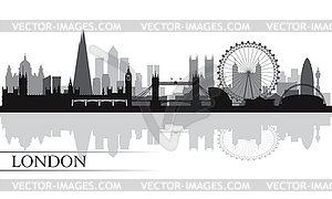 London city skyline silhouette background - vector clipart