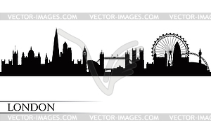 London city skyline silhouette background - vector image