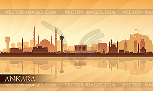 Ankara city skyline silhouette background - vector clipart