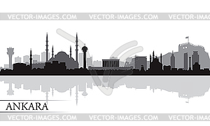 Ankara city skyline silhouette background - vector image