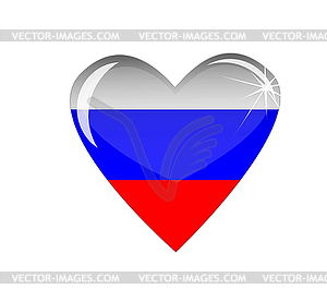 Heart with flag of Russia - vector image