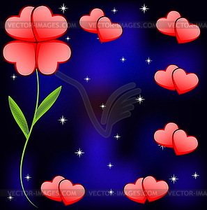 Festive background with hearts - vector image