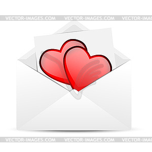 Конверт с сердцем в день святого Валентина - клипарт в формате EPS