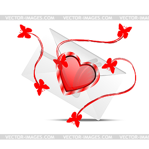 Envelope with hearts to day of saint Valentin - vector image