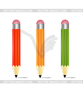 Three pencils - vector clipart / vector image