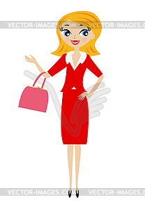 Young business woman - vector clipart