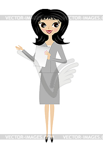 Young business woman - vector clipart