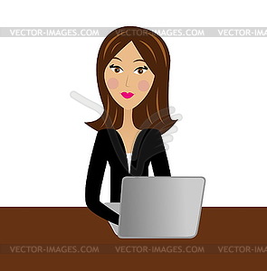 Business woman work in office - vector image