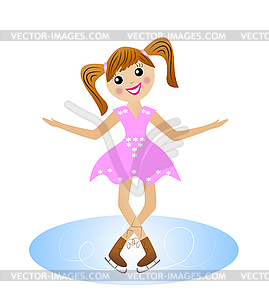 Merry girl goes for drive in beautiful dress on - vector clipart