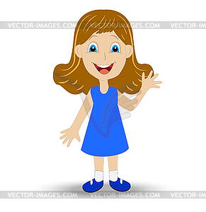 Merry little girl - vector clipart