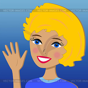 Портрет красивая молодая женщина - изображение в векторе / векторный клипарт