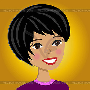 Portrait beautiful young woman - vector image