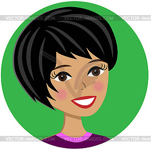 Portrait beautiful young woman - vector image