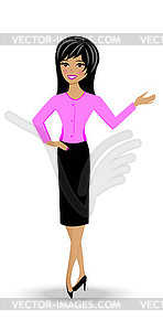 Beautiful slender woman in business suit - vector clipart