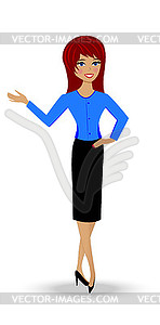 Beautiful slender woman in business suit - vector clip art