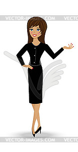 Beautiful slender woman in business suit - vector clipart