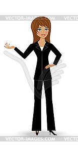 Beautiful slender woman in business suit - vector EPS clipart