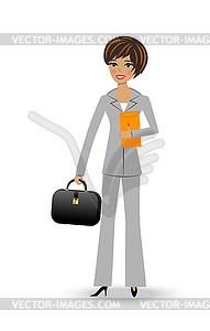 Beautiful slender woman in business suit - vector clip art