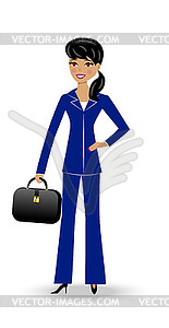 Beautiful slender woman in business suit - vector image