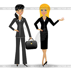 Two slender business woman - vector image