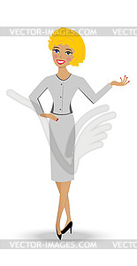 Beautiful slender woman in business suit - vector clipart