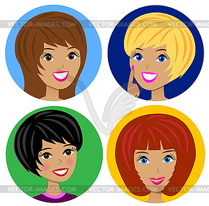 Set icon beautiful young woman - vector image