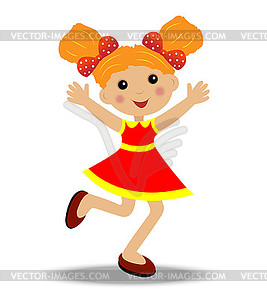 Merry little girl - vector clipart