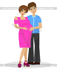 Young married couple in expectant of child - royalty-free vector clipart