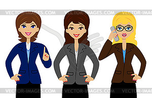 Three successful business woman - vector clip art