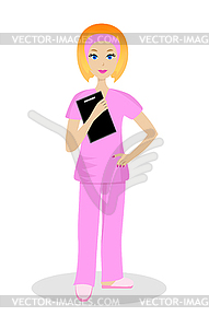 Young woman doctor - vector clipart