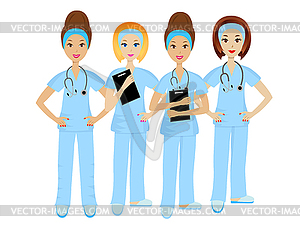 Group young doctor - vector clipart