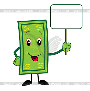 Merry dollar holds clean banner - vector clipart