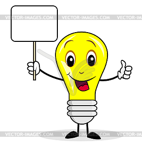 Merry bulb holds clean banner - vector clipart
