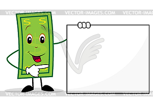 Merry dollar shows on clean banner - vector clipart