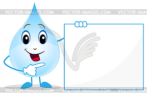 Merry drop of water shows on clean banner - vector image