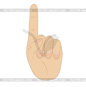 Hand, showing number one - royalty-free vector image