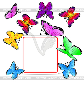 Beautiful background with butterflies - vector image